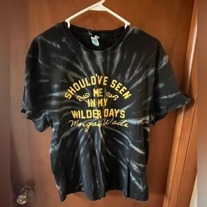 Black Tie-Dye Graphic Tee - "Wilder Days" Morgan Wade Concert T-Shirt